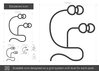 Image showing Earpieces line icon.