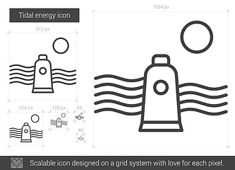 Image showing Tidal energy line icon.