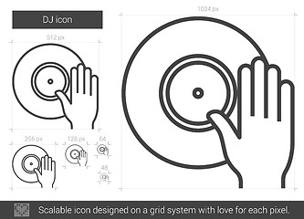 Image showing DJ line icon.