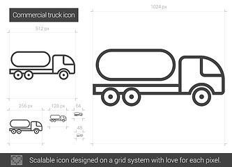 Image showing Commercial truck line icon.