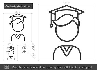Image showing Graduate student line icon.