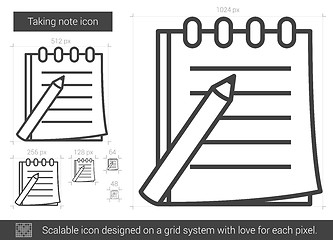 Image showing Taking note line icon.