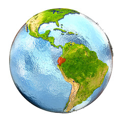 Image showing Ecuador in red on full Earth