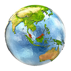 Image showing Malaysia in red on full Earth