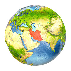 Image showing Iran in red on full Earth