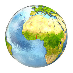 Image showing Togo in red on full Earth