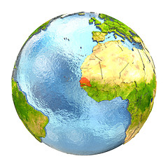 Image showing Senegal in red on full Earth