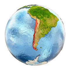Image showing Chile in red on full Earth