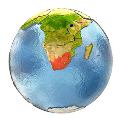 Image showing South Africa in red on full Earth