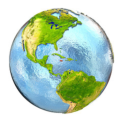 Image showing Jamaica in red on full Earth