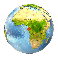 Image showing Gabon in red on full Earth