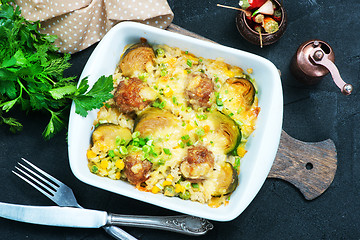 Image showing vegetables with meatballs