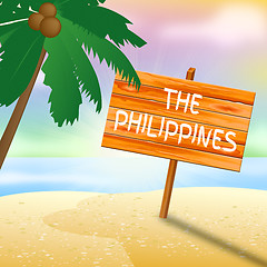 Image showing Philippines Holiday Means Go On Leave And Beaches