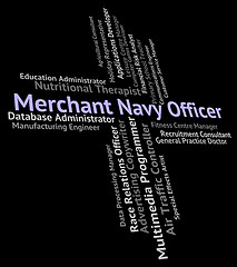 Image showing Merchant Navy Officer Represents Officials Aquatic And Ocean