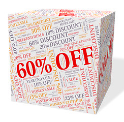 Image showing Sixty Percent Off Indicates Word Text And Retail