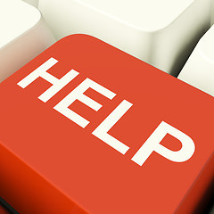 Image showing Help Computer Key Showing Assistance Support And Answers