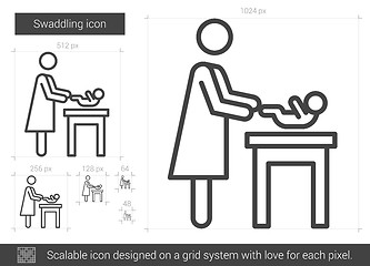 Image showing Swaddling line icon.