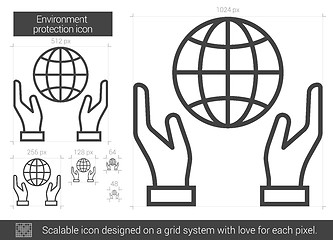 Image showing Environment protection line icon.