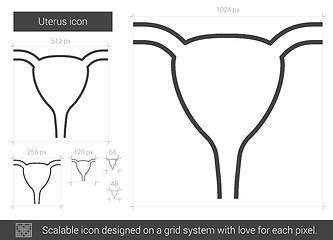 Image showing Uterus line icon.