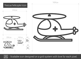 Image showing Rescue helicopter line icon.