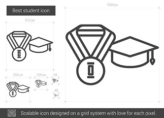 Image showing Best student line icon.