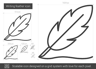 Image showing Writing feather line icon.