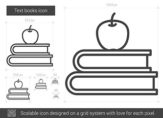 Image showing Text books line icon.