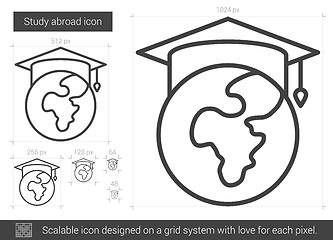 Image showing Study abroad line icon.