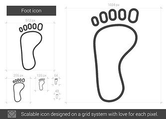 Image showing Foot line icon.