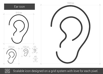 Image showing Ear line icon.