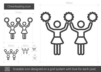 Image showing Cheerleading line icon.