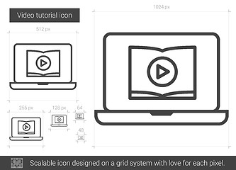 Image showing Video tutorial line icon.