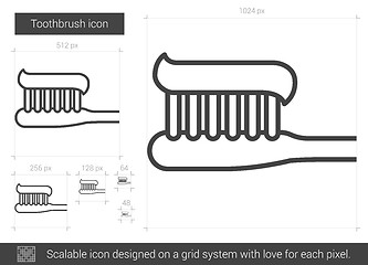 Image showing Toothbrush line icon.