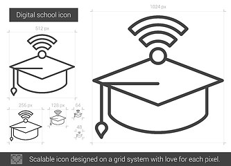 Image showing Digital school line icon.