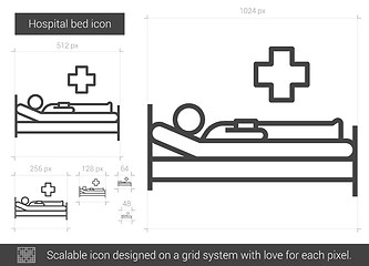 Image showing Hospital bed line icon.