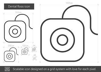 Image showing Dental floss line icon.