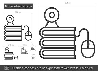 Image showing Distance learning line icon.