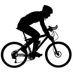 Image showing Silhouette of a cyclist male. illustration