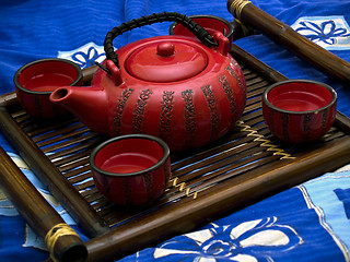 Image showing Oriental tea ceremony set