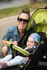 Image showing mother and baby in the park