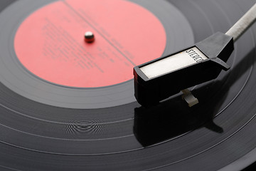 Image showing Vintage vinyl record with player