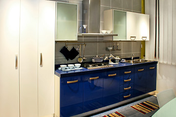 Image showing Blue kitchen