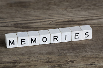 Image showing Memories, written in cubes