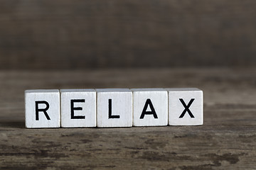 Image showing Relax, written in cubes