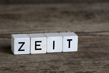 Image showing Time, German word, written in cubes