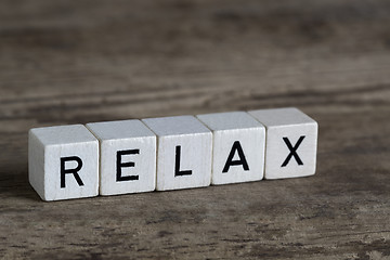 Image showing Relax, written in cubes