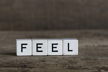 Image showing Feel, written in cubes