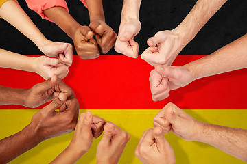 Image showing hands of international people showing thumbs up