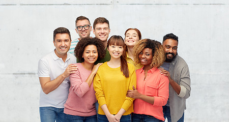 Image showing international group of happy smiling people