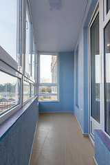 Image showing Interior renovated balcony of multistory apartment house